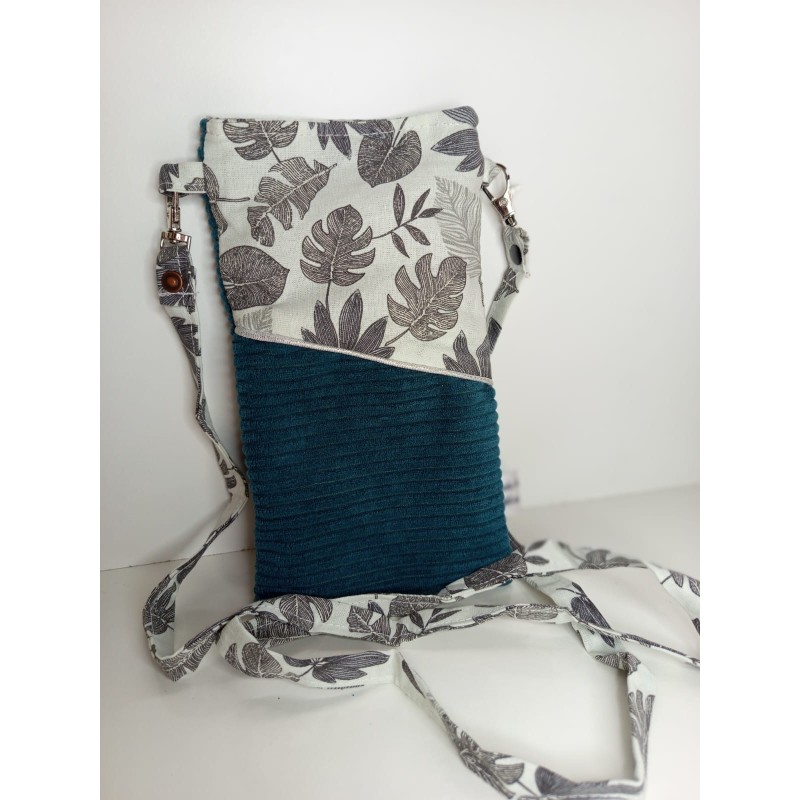 Pochette à portable bleue