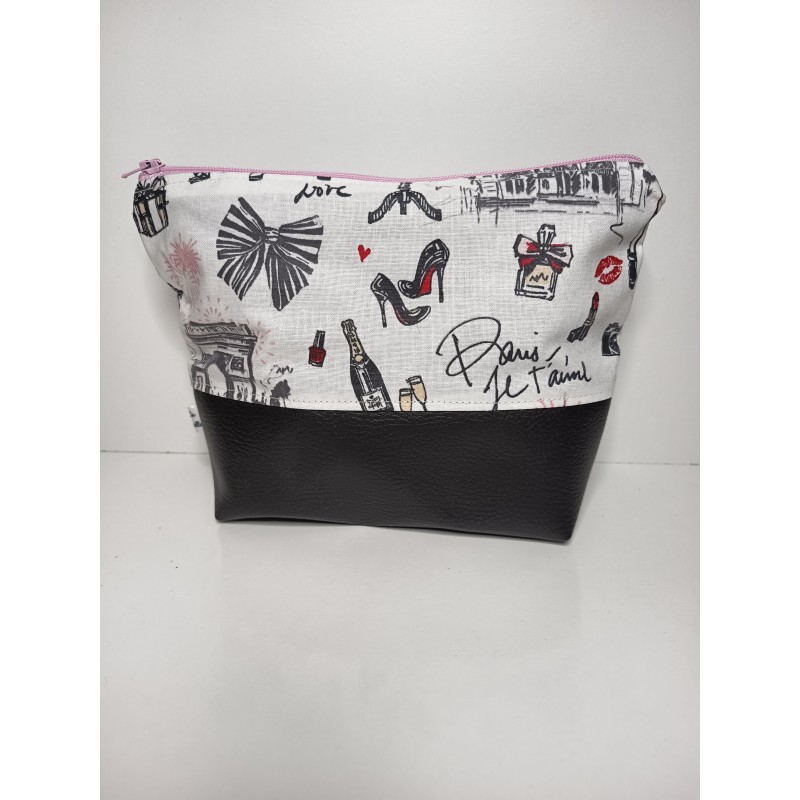 Trousse chic avec fond (fermeture rose)